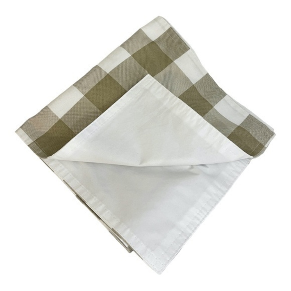 Buffalo Plaid Beige White Table Runner Farmhouse Decor 13" x 46"